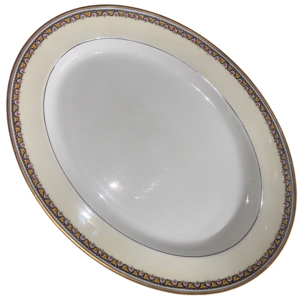 Antique Schleiger 774 China 16" Oval Serving Platter by Haviland, Limoges France